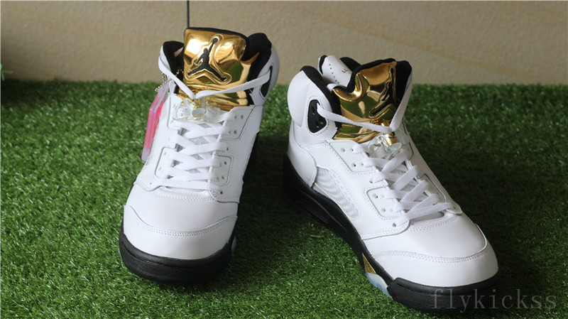 Authentic Air Jordan Retro 5 Olympic The \"GOLD TONGUE\"